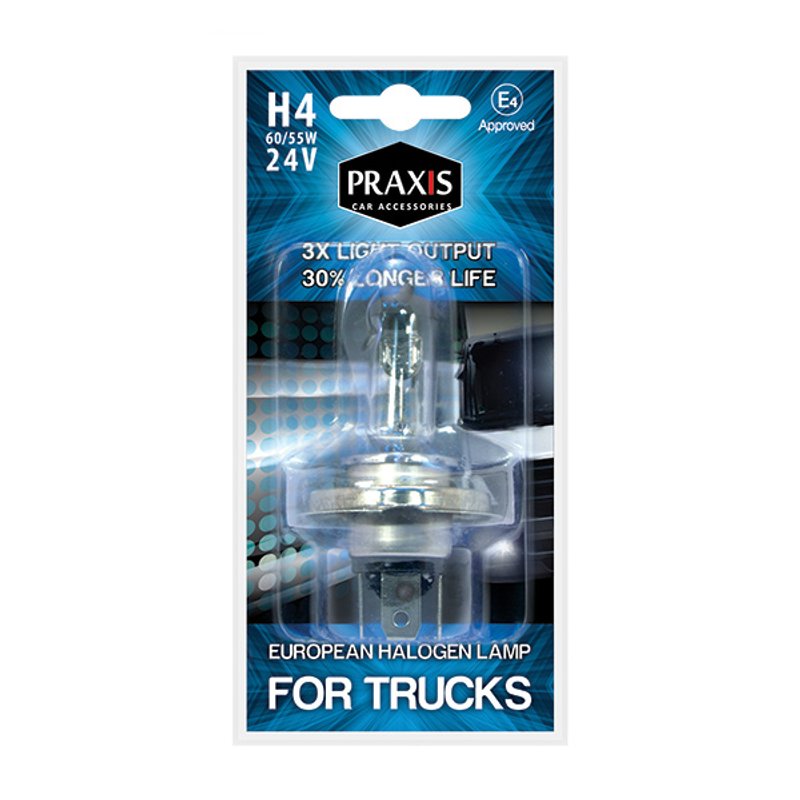 PRAXIS Sijalica halogen H4 24V 60/55vv blis
